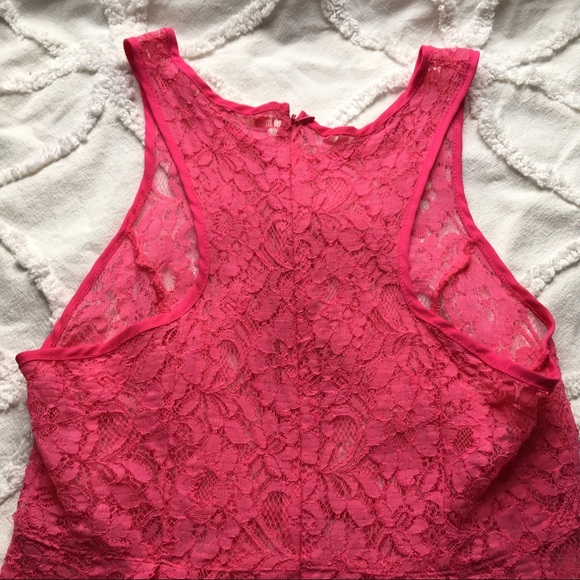 ✨sold✨Hot Pink Lace Dress - Picture 3 of 3